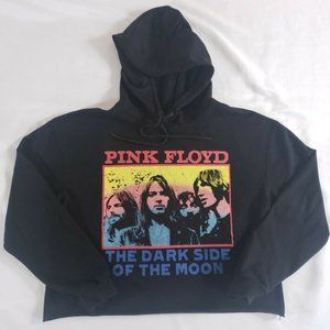 Pink Floyd Sweatshirt Size L Crop Top Dark Side Of The Moon Hoodie Black‎